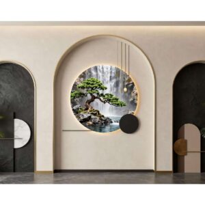 Black Arch & Nature Wall Wallpaper – Modern Luxury Design