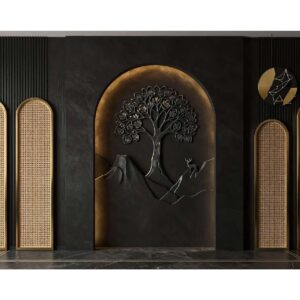 Black Luxury Tree Arch Wall Wallpaper – Premium Wall Decor