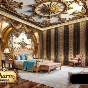 Charm - Black & Gold Classic Luxury Wallpaper
