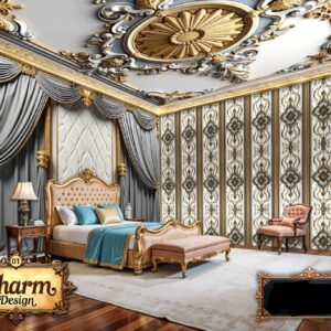 Charm Classic Grey & Gold Luxury Wallpaper