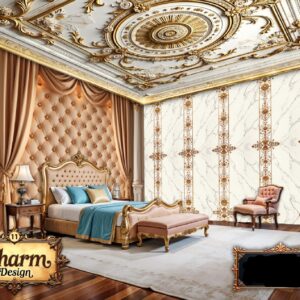 Charm - Cream & Gold Elegant Luxury Wallpaper