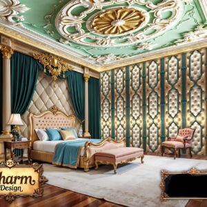 Charm - Emerald Green & Gold Luxury Wallpaper