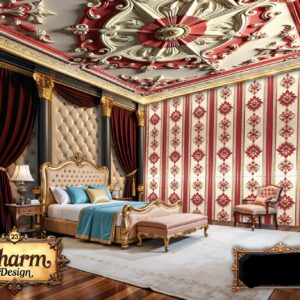 Charm - Red & Gold Classic Wallpaper