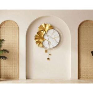 Gold Clock Arch Wall Wallpaper – Elegant Modern Wall Decor