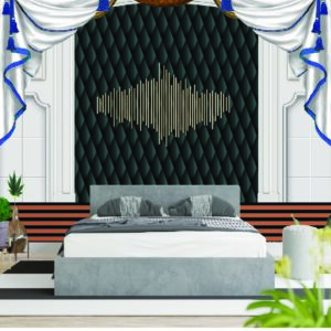 Luxury Black Tufted Curtain 3D Bedroom Wall Wallpaper