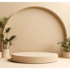 Minimalist Beige Arch Wall Wallpaper – Modern Wall Decor