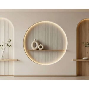 Minimalist Round Arch Wall Wallpaper – Modern Interior Design
