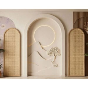 Modern Geometric Arch Wall Wallpaper – Contemporary Interior