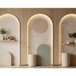 Modern Three Arch Wall Wallpaper – Minimalist Wall Decor