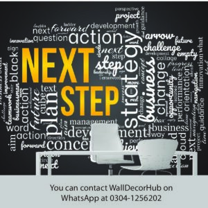 Next Step Office Wallpaper – Black & Gold Inspirational Typography