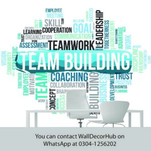 Team Building Office Wallpaper – Turquoise Typography Design