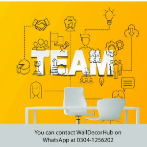 Team Office Wallpaper – Bright Yellow Modern Typography Design
