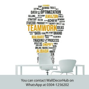 Teamwork Office Wallpaper – Black & Gold Typography Design