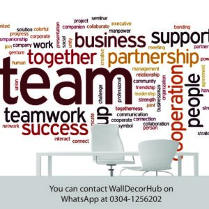 Teamwork Office Wallpaper – Red & Black Professional Typography