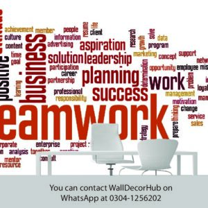 Teamwork Office Wallpaper – Red & Black Typography Design