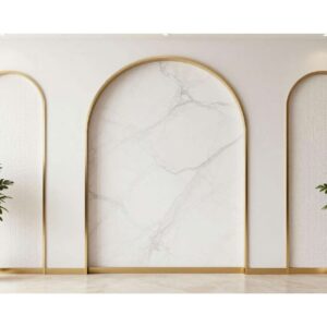 White Marble Arch Wall Wallpaper – Modern Minimalist Decor