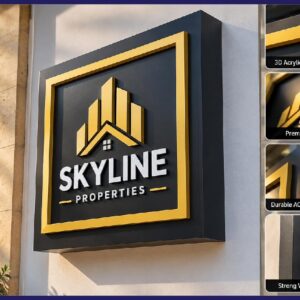 3D Acrylic Box Signboard – Premium Business & Corporate Wall Signage