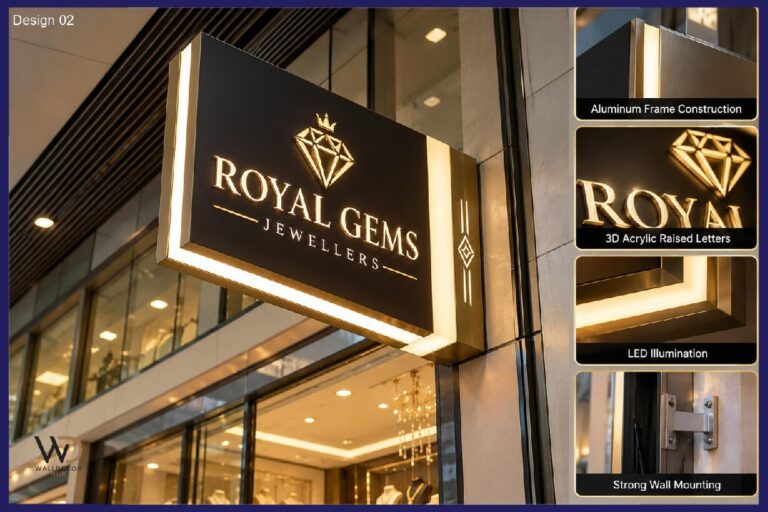 3D Acrylic LED Signboard – Premium Retail & Business Shop Signage
