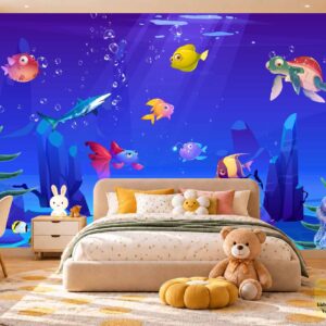 Colorful Underwater Fish Kids Wallpaper – Wall Decor Karachi