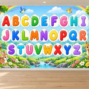 Colourful English Alphabet Wallpaper for Nursery Classrooms