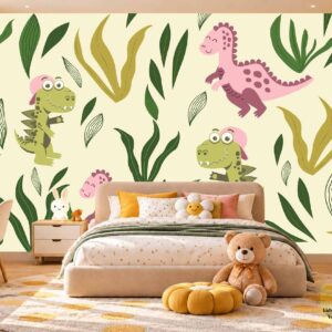 Cute Dinosaur Jungle Kids Wallpaper – Kids Room Wallpaper