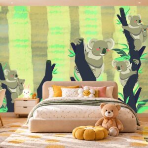 Cute Koala Jungle Kids Wallpaper – Kids Room Wall Design