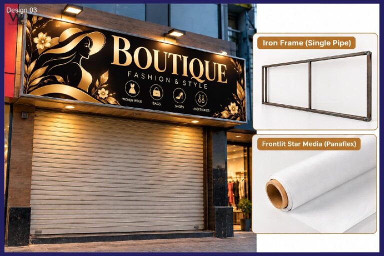 Frontlit Signboard – Panaflex Shop Signage in Pakistan