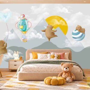 Hot Air Balloon Adventure Kids Wallpaper – Kids Room Design