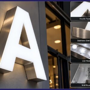 Illuminated 3D Acrylic Letter Sign – LED Channel Letter Signage