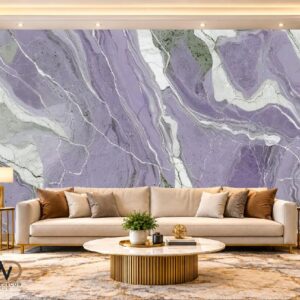 Lavender Purple & Grey Marble Wallpaper – MW-24