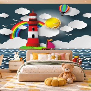 Lighthouse Ocean Adventure Kids Wallpaper – Kids Room Design
