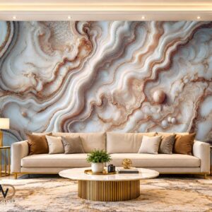 Luxury Grey & Brown Agate Marble Wallpaper – MW-01