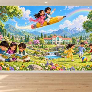 Magical Learning Adventure Wallpaper for Kids Classrooms