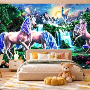 Magical Unicorn Fantasy Kids Wallpaper – Kids Room Decor