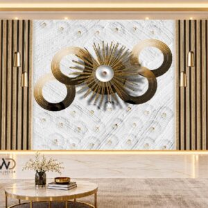 Modern Gold Floral Art 3D Feature Wall Panel in Karachi