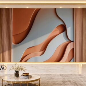 Modern Terracotta Wave 3D Feature Wall Panel in Karachi