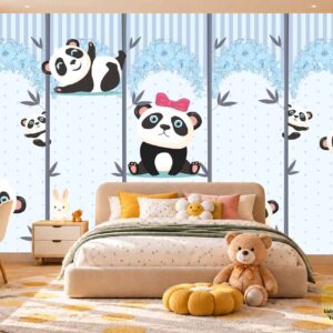 Panda Winter Forest Kids Wallpaper – Cute Wall Design