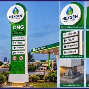 Pylon Signboard – Double-Sided Outdoor Pole Signage for Businesses