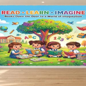 Read, Learn & Imagine School Library Wallpaper