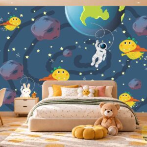 Space Planet Adventure Kids Wallpaper – Kids Room Decor