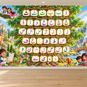 Urdu Alphabet Learning Wallpaper for Schools