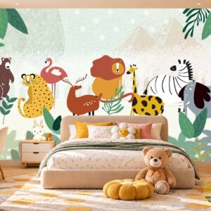 Wild Animals Jungle Kids Wallpaper – Wall Decor Pakistan