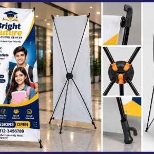 X Standee with Print – Portable X Banner Stand in Pakistan